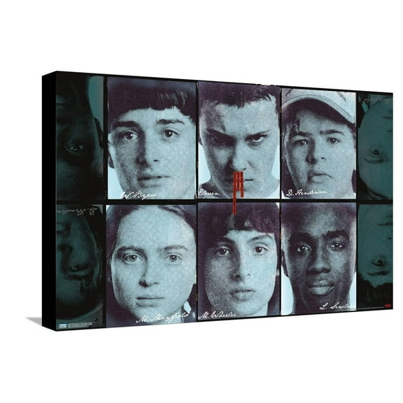 Netflix Stranger Things: Season 4 - Group Faces Canvas Wall Poster, 14.725" x 22.375"
