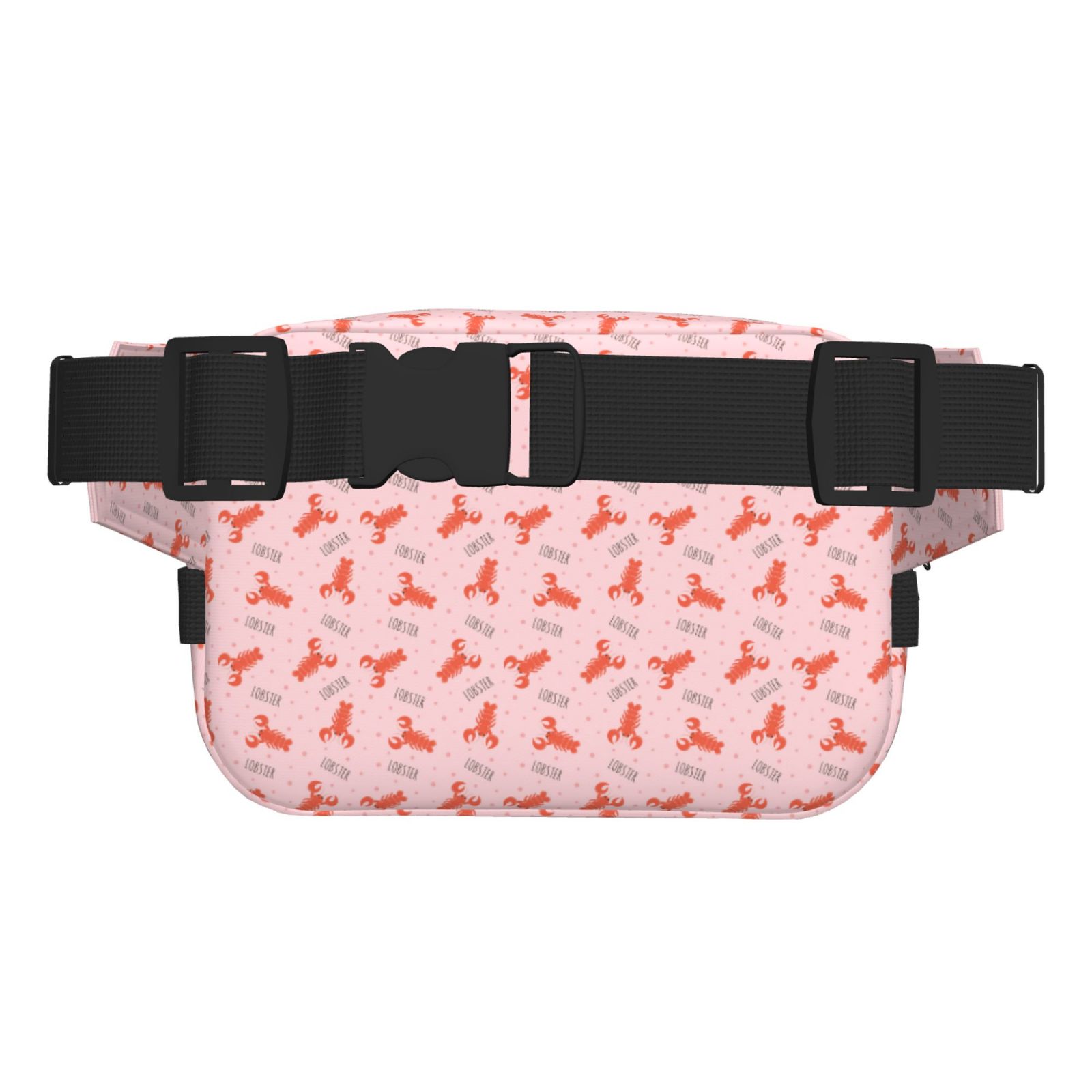 Picia Cartoon Lobsters 3 Print Square Double-Layer Waist Bag Mini Adjustable Waist Belt Bag Exercise Running Travel Hiking
