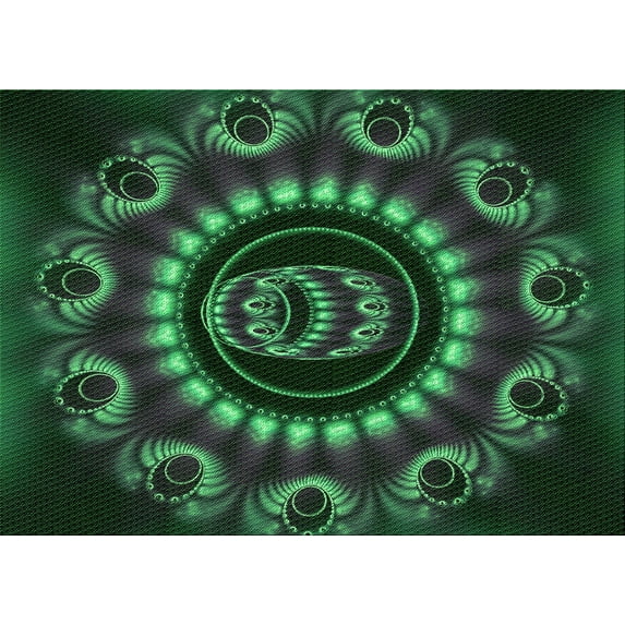 Ahgly Company Indoor Rectangle Patterned Dark Forest Green Area Rugs, 6' x 9'