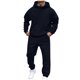 thumbnail image 2 of Ceisia Men's Solid Color Hooded Tracksuit 2-Piece Set for Casual & Sports Wear Dark Blue XXL Gifts, 2 of 9
