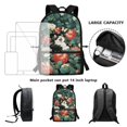 thumbnail image 3 of ZUXONGSY Cat Peony Flower Butterfly Print Backpack Set for Boys Girls School Bags 17 Inch Bookbag School Supplies Kids Pencil Pouch Pen Box Lunchbag Packed with Bottle Pocket Stationery Bag Daypack, 3 of 6