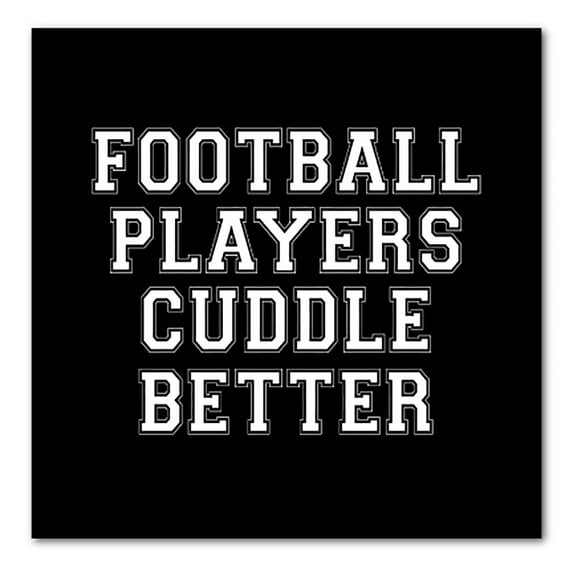 DistinctInk Custom Bumper Sticker - 4" x 4" Decorative Decal - Black Background - Football Players Cuddle Better