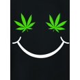 thumbnail image 3 of Plus Size Smile Face Weed Pattern Short Sleeve Crew Neck T-shirt - Oversized Casual Clothing For Big And Tall Guys - Best Sellers Gifts, 3 of 6