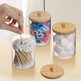 thumbnail image 7 of Bovn Holder Dispenser for Cotton Ball, Cotton Swab, Cotton Round Pads, Floss - Qtip Clear Plastic Apothecary Jar Set for Bathroom Canister Storage Organization, Vanity Makeup Organizer, 7 of 7