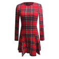 thumbnail image 3 of Womens Christmas Dresses Crew Neck Long Sleeve Dress Women Plaid Dress A-line Dress Party Dress Womens Dress for Fall, 3 of 8