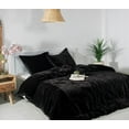 thumbnail image 3 of Vinsan International Ultra-Luxe Velvet Duvet Cover, Boho Bedding UO Comforter Donna Cover, 3 Pcs Set Black Color Duvet Set, Velvet Bedding Set Twin Size, 3 of 7