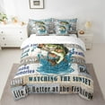 thumbnail image 2 of Manfei Big Bass Fish Twin Bedding Sets 7-Piece for Female Men,Rustic Cabin Bedding Comforter Set Microfiber,Fishing Hunting Breathable Sheet Sets,Microfiber Bedroom Decor,Reversible, 2 of 8