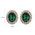 thumbnail image 4 of Yoursfs Green Clip on Earrings for Women Oval CZ Halo Clip Earring Austria Crystal Gold Plated Zircon Jewelry, 4 of 4