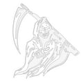 thumbnail image 2 of Pegatina para coche Grim Reaper Scythe, pegatina adhesiva Universal para coche, pegatina decorativa para coche, 2 of 5
