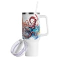 thumbnail image 2 of Octopus Colorful 40 oz Tumbler with Handle Insulated&nbsp;Travel Mug&nbsp;Lid Straw Leak Proof Steel Vacuum Water Bottles Glasses Fits in Car Cup Holder, 2 of 7