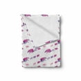 thumbnail image 2 of Polar Bear Soft Flannel Fleece Blanket, Mother and Child Constellation Bears in Watercolor Style Pattern, Cozy Plush for Indoor and Outdoor Use, 70" x 90", Magenta Purple and White, by Ambesonne, 2 of 6
