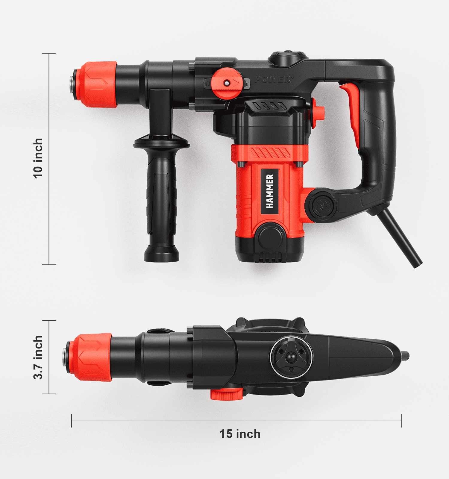 Hammer Drill, 1500 mA, Corded Electric Rotary Hammer, Dual-Mode Multi-force Adjustment, Must-have For Home Decoration And Construction Project