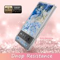 thumbnail image 6 of Google Pixel 6 Pro Case, Rosebono Hybrid Bling Glitter Sparkle Epoxy Graphic Marble Colorful Silicone Skin Cover Armor Case for Google Pixel 6 Pro (Blue), 6 of 6