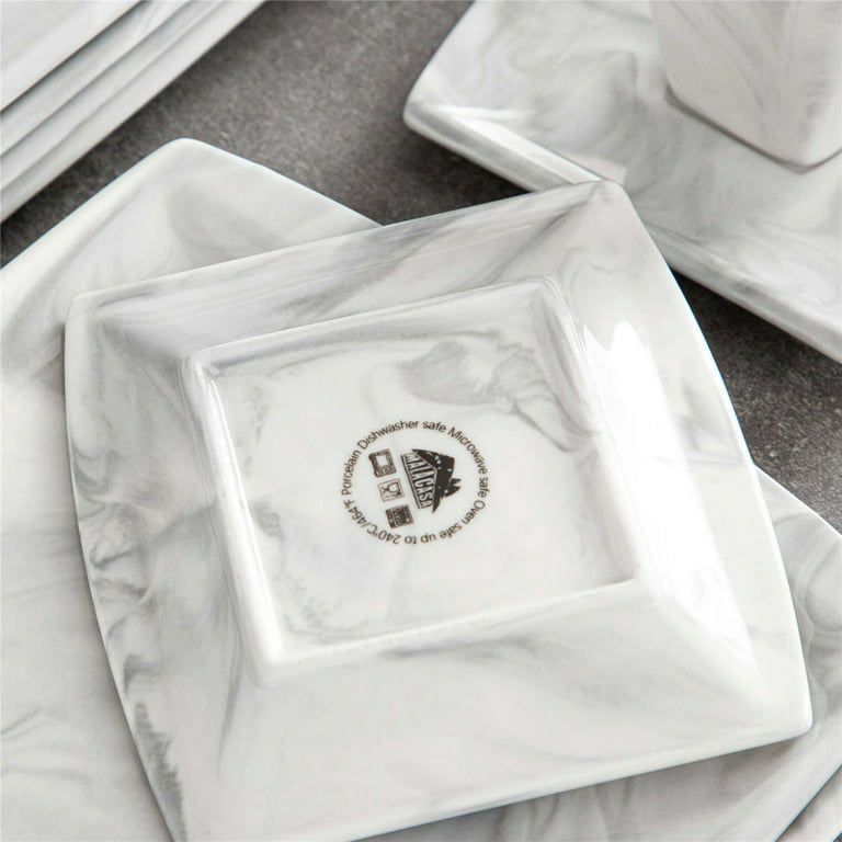 MALACASA Series Blance 18-Piece Ivory White Porcelain Dinner Set