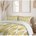 thumbnail image 6 of Ambesonne Feather Duvet Cover Set, Ornate Leaves Boho Print, 2-Calking, Amber Marigold and White, 6 of 7