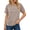 A Khaki, variant on Blouses for Women Lace Short Sleeve Shirts Summer Casual Dressy Crewneck Pleated Tunic Tops