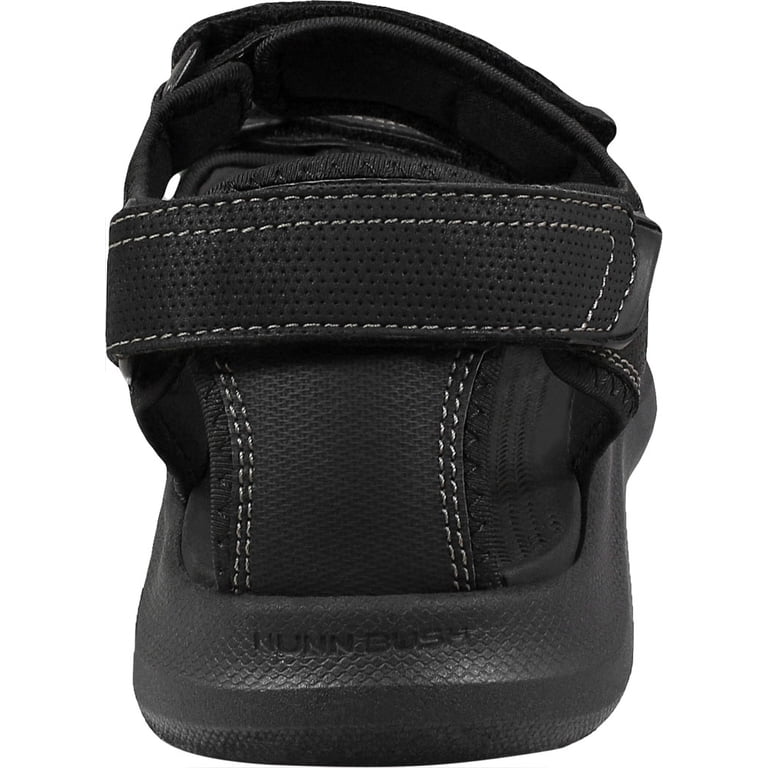 Nunn Bush Men Rio Vista Three Strap Sport Sandals Size US 11M Black Faux Leather Rio Vista Three Strap River Sandal Men main image 2