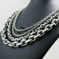 thumbnail image 2 of 2.5-10mm Men Unisex Chain Silver Tone Stainless Steel Rolo Link Necklace 18-36'', 2 of 6