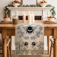 thumbnail image 2 of Table Runner - 72 Inch Long, Vintage Bees Crowns Kitchen Dining Table Runner Dresser Scarves, Rustic Leaves Rings Brown Gradient Farmhouse Decor for Coffee Tables Wedding Party Banquet, 2 of 8