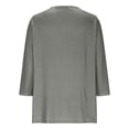thumbnail image 6 of Breezora Womens Short Sleeve V Neck Printed Blouse / Sleeve Button Down Shirt Casual Breathable Top S Size Grey, 6 of 8