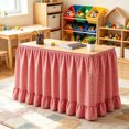 thumbnail image 4 of Gingham Table Skirt, 6ft Desk Skirts for Teacher Desk, Ruffled Hook and Loop Teacher for Teacher Desks, Parties and Display Tables, Red, 4 of 7