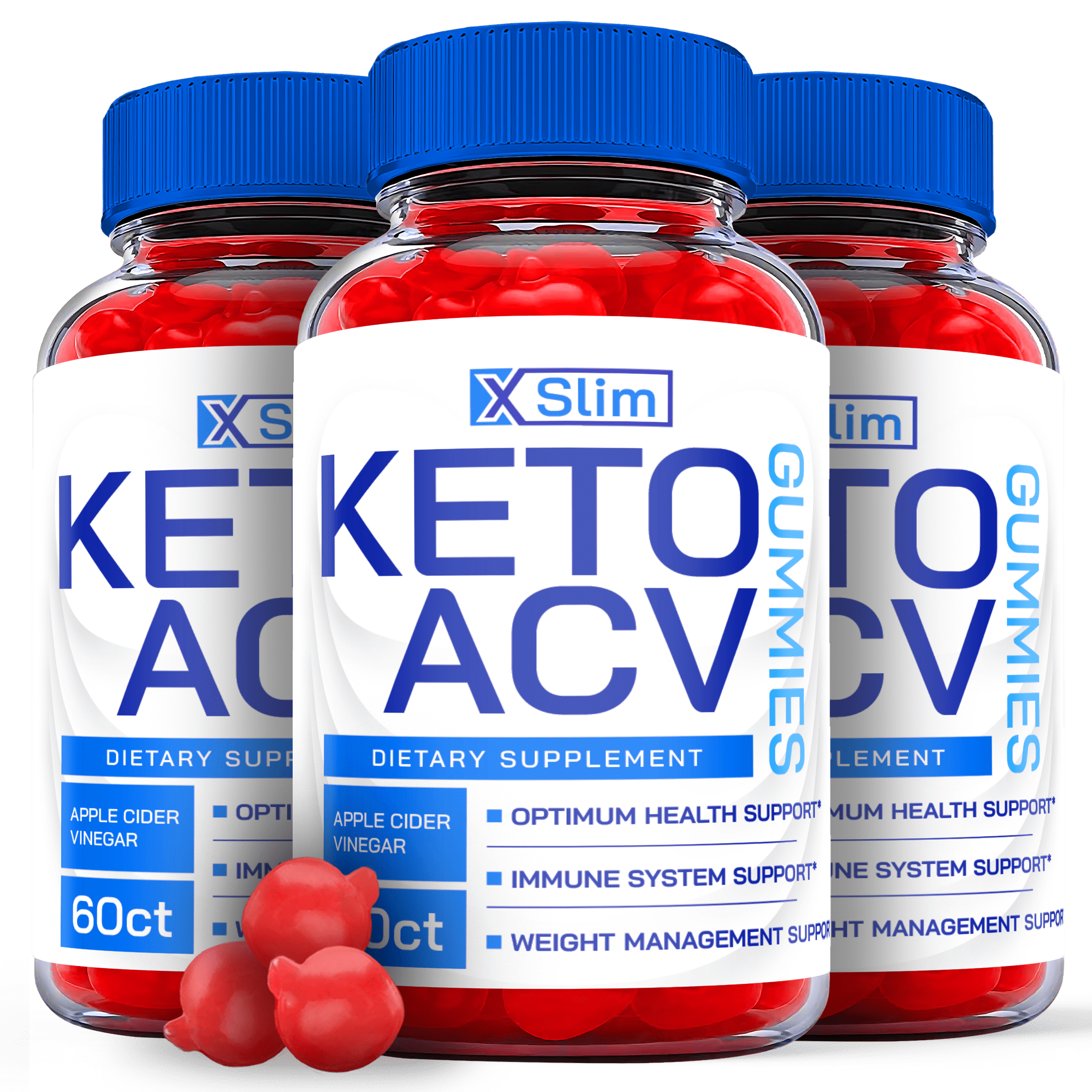 (3 Pack) X Slim Keto ACV Gummies - Supplement for Weight Loss - Energy & Focus Boosting Dietary Supplements for Weight Management & Metabolism - Fat Burn - 180 Gummies