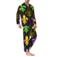 thumbnail image 3 of Kll Mardi Gras1 Sleepwear Mens Flannel Pajamas,Long Cotton Pj Set, 3 of 9