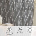 thumbnail image 6 of Wavy Lines Semi Sheer Curtains Drapes for Living Room, Bedroom, French Doors Window 54 Inches Long, Abstract Minimalist Pattern Gray Rod Pocket Chiffon Curtain Drapery Voile Draperies Panel, 6 of 8