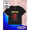thumbnail image 3 of Marvel Spider-Man Womens Graphic Crop Tee Black Small, 3 of 7