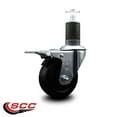 thumbnail image 2 of 3.5 Inch Soft Rubber Swivel 1-5/8 Inch Expanding Stem Caster Total Lock Brake, 2 of 2