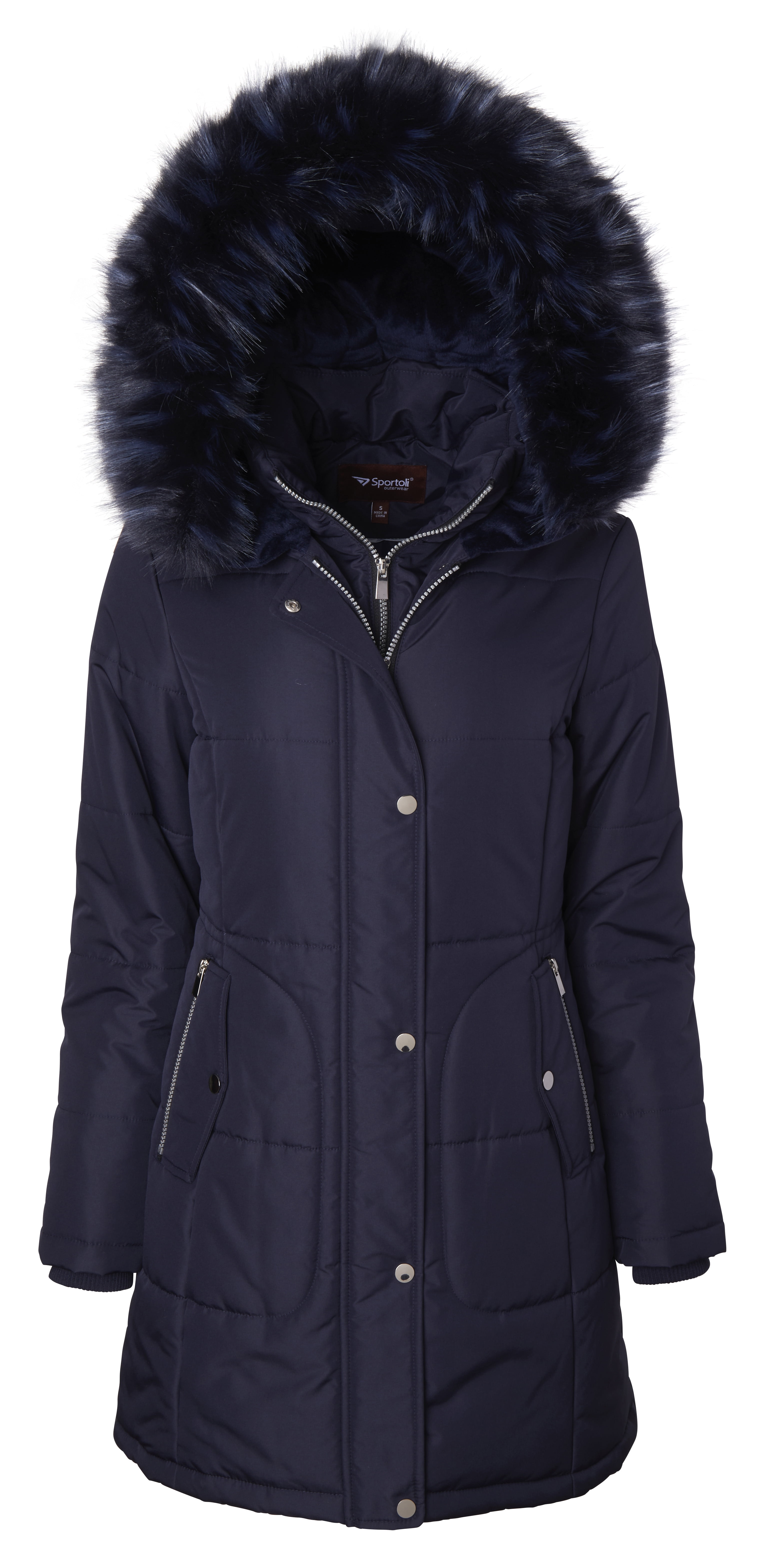 Sportoli Women's Long Quilted Down Alternative Vestee Puffer Jacket