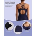 thumbnail image 5 of Attraco Womens Boyleg Swimsuits Removable Built in Bra Crew Neck One Piece Swimming Suit Crisscross Back Athletic Swimwear, 5 of 7