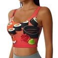 thumbnail image 2 of Fotbe Sushi Pattern Womens' Sports Bra Longline Wirefree Padded with Medium Support Sports Moisture-Wicking Workou Vest,Tank Top-X-Large, 2 of 7