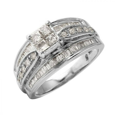Ladies 1.14 Carat Diamond 14K White Gold Ring