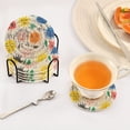 thumbnail image 5 of Haosy Set of 6 Drink Woven Coaster with Holder Heat Resistant Non-Slip Bar Coasters 4 Inches Hand Drawn Sun, 5 of 7