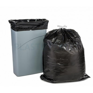 Plasticplace 32 33 Gallon Drawstring Trash Bags Black Case Of 150