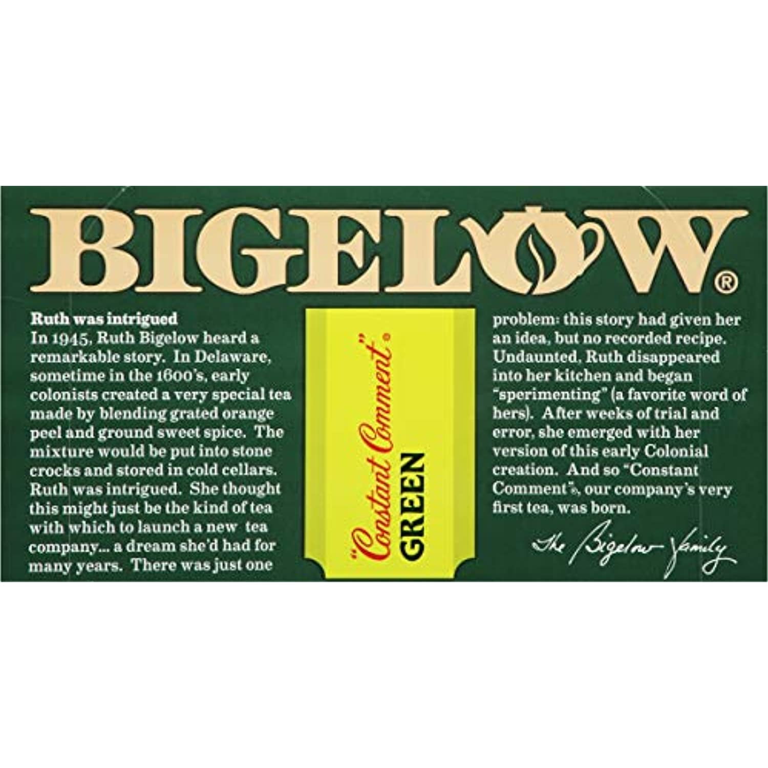 Bigelow Constant Comment Green Tea, Caffeinated, 20 Count (Pack Of 6) 120 Total Tea Bags
