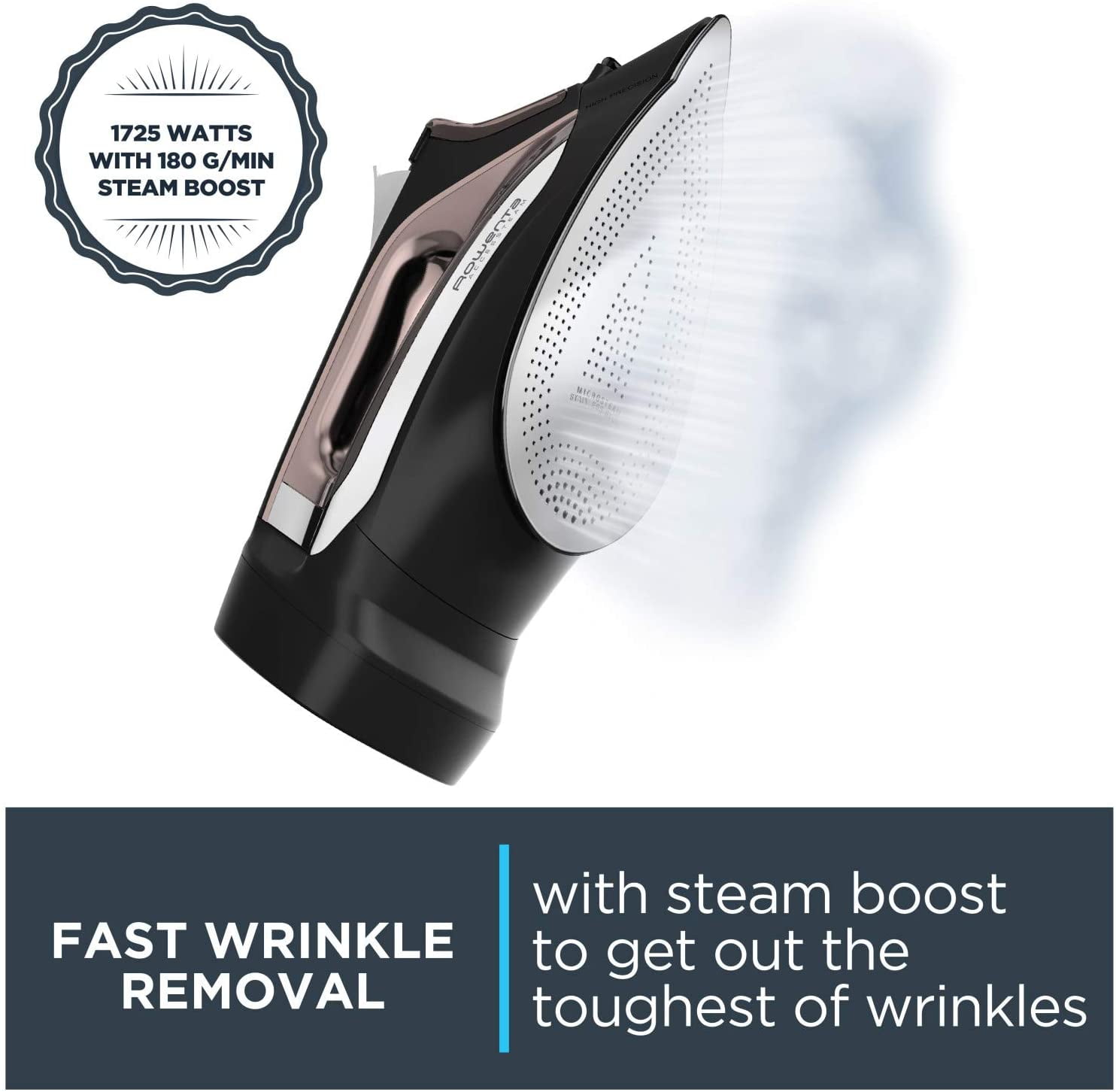 Rowenta AccessSteam Cordreel Steam Iron, Black