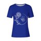 thumbnail image 2 of Tops de Ajuste Suelto para las Mujeres Sudadera Casual Impresa Manga Corta Cuello Redondo Superior, Poliéster, 2 of 4