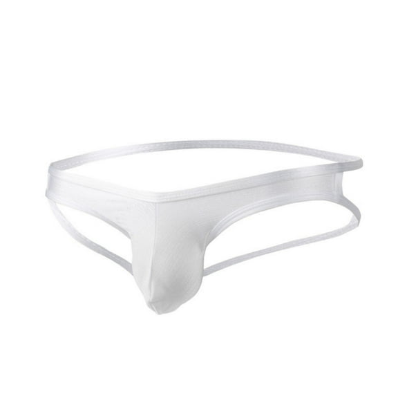 successthop Mens Silk Underwear Briefs Cool Trendy Lightweight Soft Breathable Solid Magnetic Underpant White S