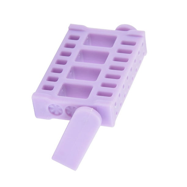 Seitruly Soporte para brocas de uñas, soporte de exhibición de 16 agujeros, caja de almacenamiento de soporte de cabeza de molienda de uñas ligera, Juegos de manicura Violeta Seitruly CE014686-03