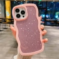 thumbnail image 4 of for iPhone 12 Pro Max Case Bling Glitter Curly Wave Frame Shape Soft TPU Shockproof Cute Phone Case for iPhone 12 Pro Max 6.7 Inch Women Girl Pink, 4 of 7