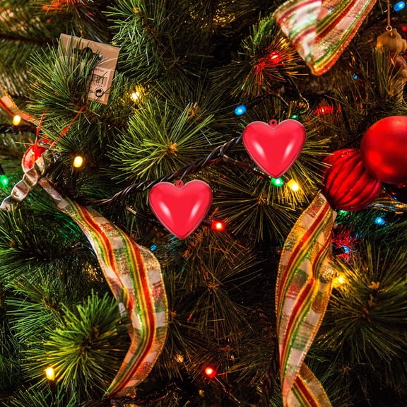 KONTONTY 10Pcs Plastic Fillable Heart Ornament Balls with Hanging Hole for Valentine and Christmas Decor