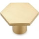 thumbnail image 1 of Perillas de puerta de 34 mm, perilla de muebles de latón puro macizo para armarios, cajones y armarios, hexágono dorado brillar  Electrónica, 1 of 5
