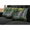 thumbnail image 5 of Ambesonne Green Throw Pillow Cover 4 Pack, Waterfall Nature Exotic, 16", White Green, 5 of 5