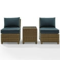 thumbnail image 3 of Afuera Living 3-Piece Wicker / Rattan & Fabric Outdoor Chair Set in Navy/Brown, 3 of 13