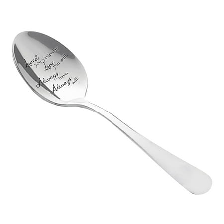 

wendunide Tableware Engraved Spoon Wonderful Present For Lover Couple And Girlfriend Boyfriend Tableware Coffee Spoons With Engraving Spoon D