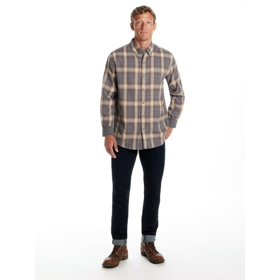 Frontier Threads Men's Long Sleeve Button Down Traditional Plaid Flannel