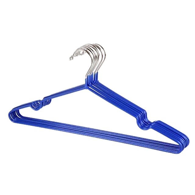 Paquete de 10 perchas multifuncionales antideslizantes, resistentes, aptas para ropa húmeda y seca (azul)
