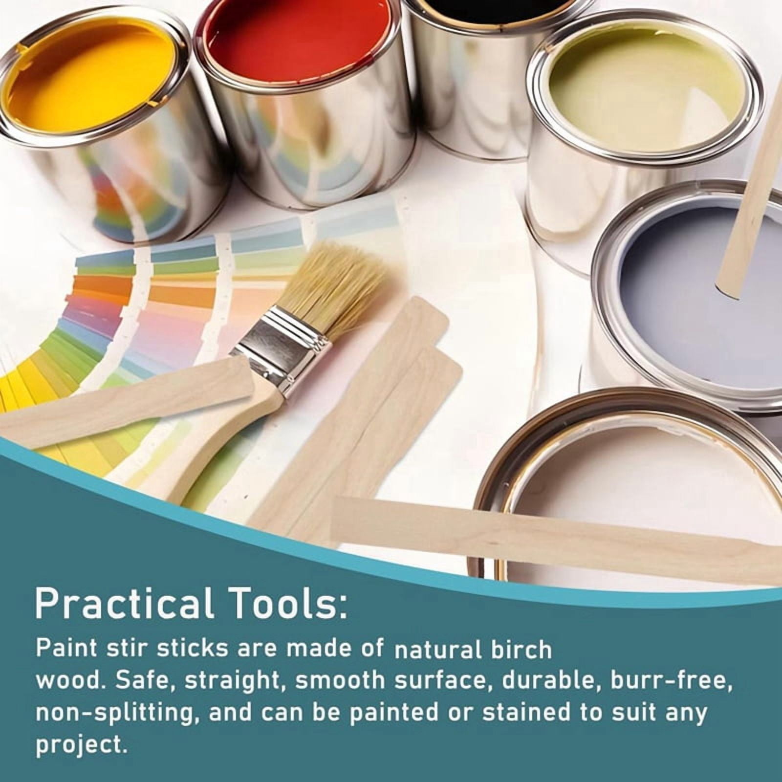 240Pcs Paint Stir Sticks, 12 Inch Wooden Paint Stirrers for Mixing, Paint Sticks for Library Markers or Plant Labels